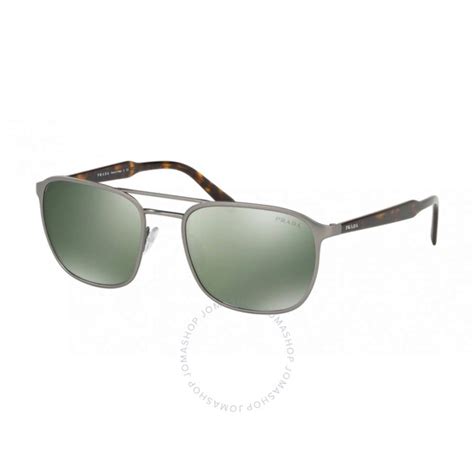 Prada PR 75VS 523722 Grey Metal Square Sunglasses Grey 